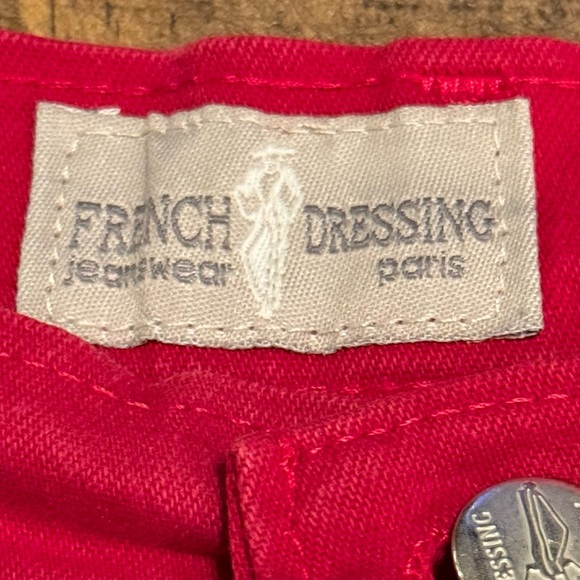 👖Womens Denim Jeans French Dressing Jeanswear Paris Brand Size 12 Christmas Red - Picture 5 of 9